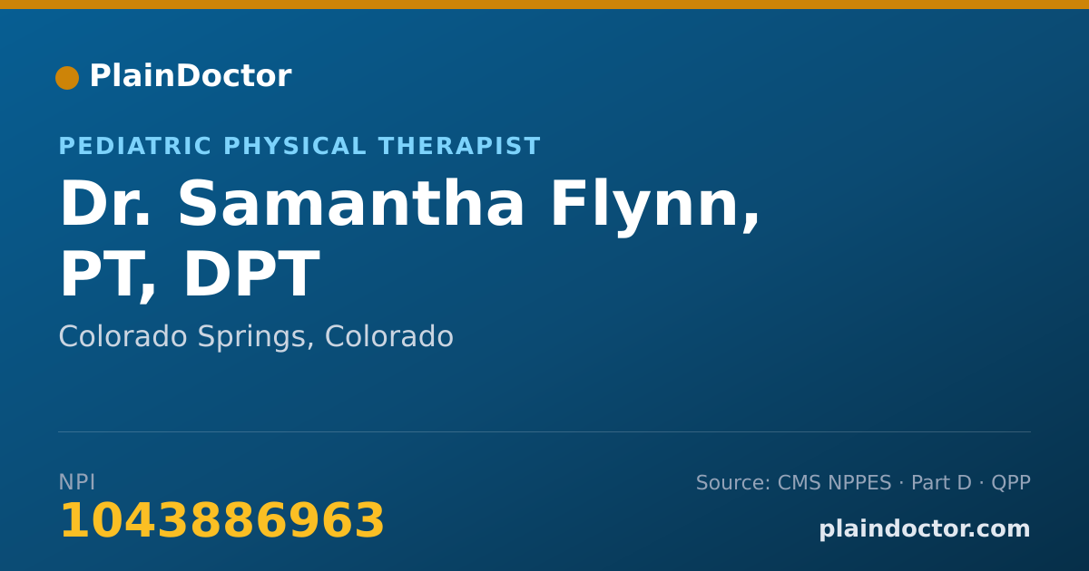 Shareable card for Samantha Flynn, PT, DPT - Pediatric Physical Therapist, Colorado Springs, CO