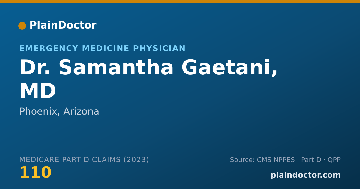 Shareable card for Samantha Gaetani, MD - Emergency Medicine Physician, Phoenix, AZ