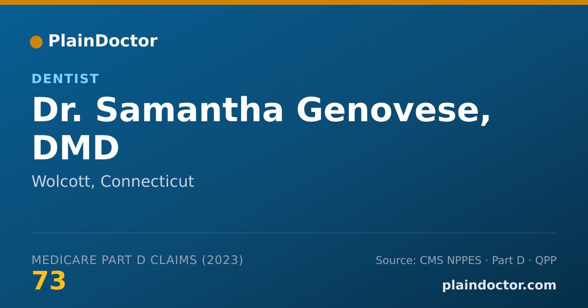 Shareable card for Samantha Genovese, DMD - Dentist, Wolcott, CT