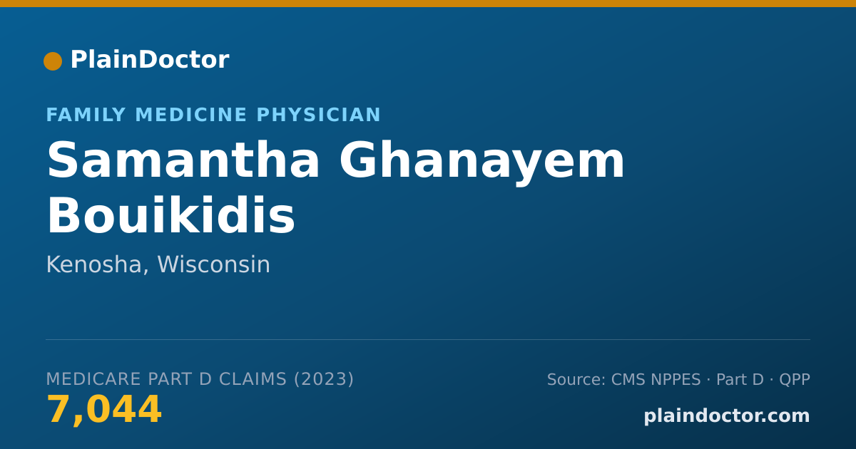 Shareable card for Samantha Ghanayem Bouikidis - Family Medicine Physician, Kenosha, WI