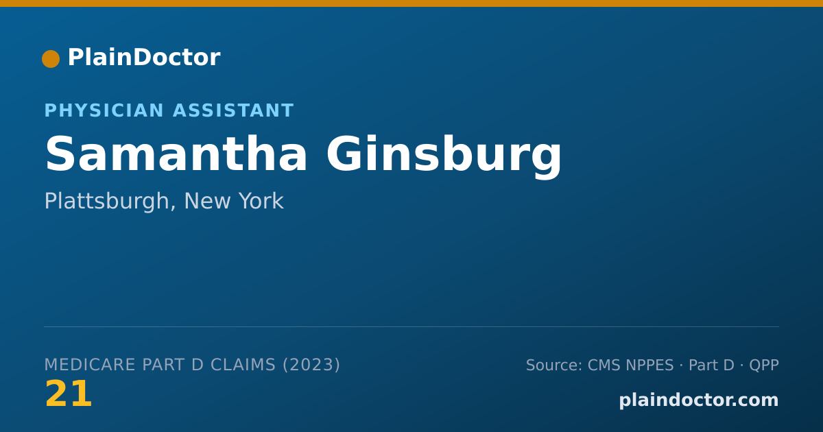 Shareable card for Samantha Ginsburg - Physician Assistant, Plattsburgh, NY