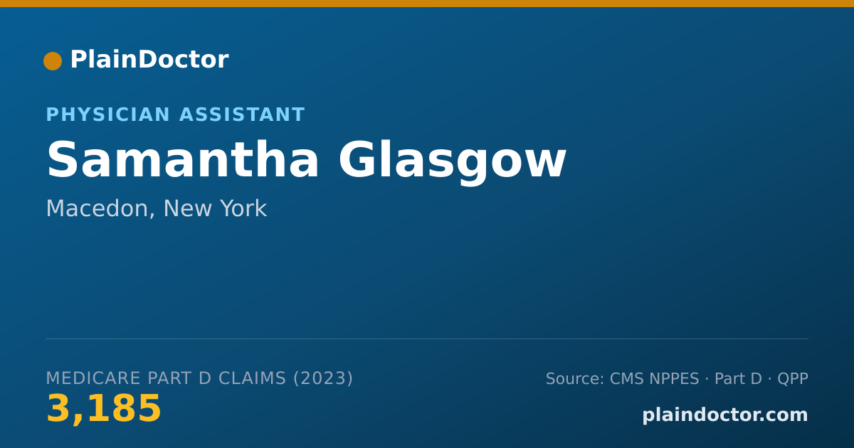 Shareable card for Samantha Glasgow - Physician Assistant, Macedon, NY