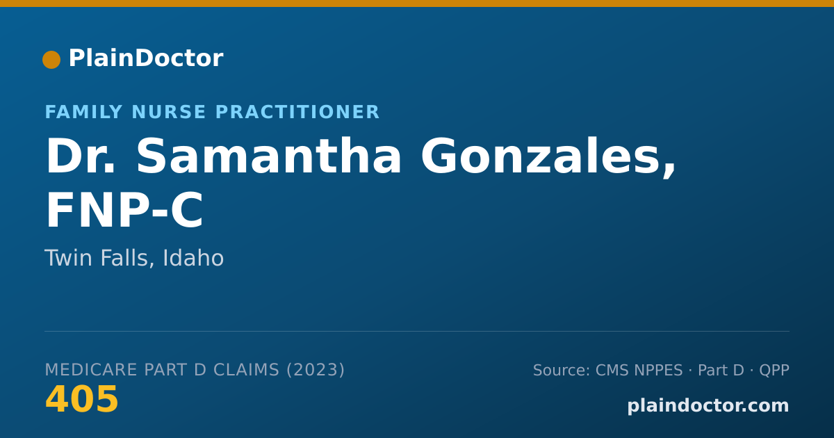 Shareable card for Samantha Gonzales, FNP-C - Family Nurse Practitioner, Twin Falls, ID