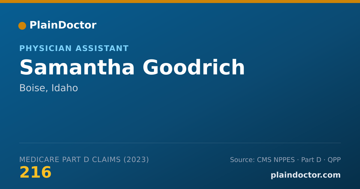 Shareable card for Samantha Goodrich - Physician Assistant, Boise, ID