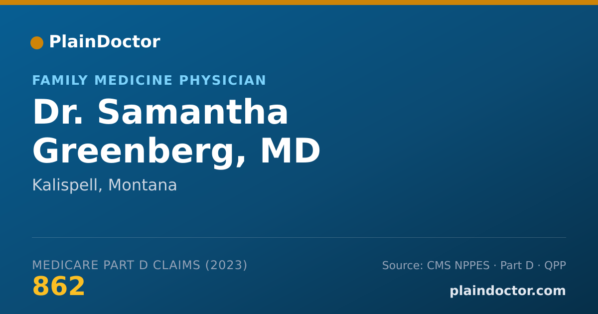 Shareable card for Samantha Greenberg, MD - Family Medicine Physician, Kalispell, MT