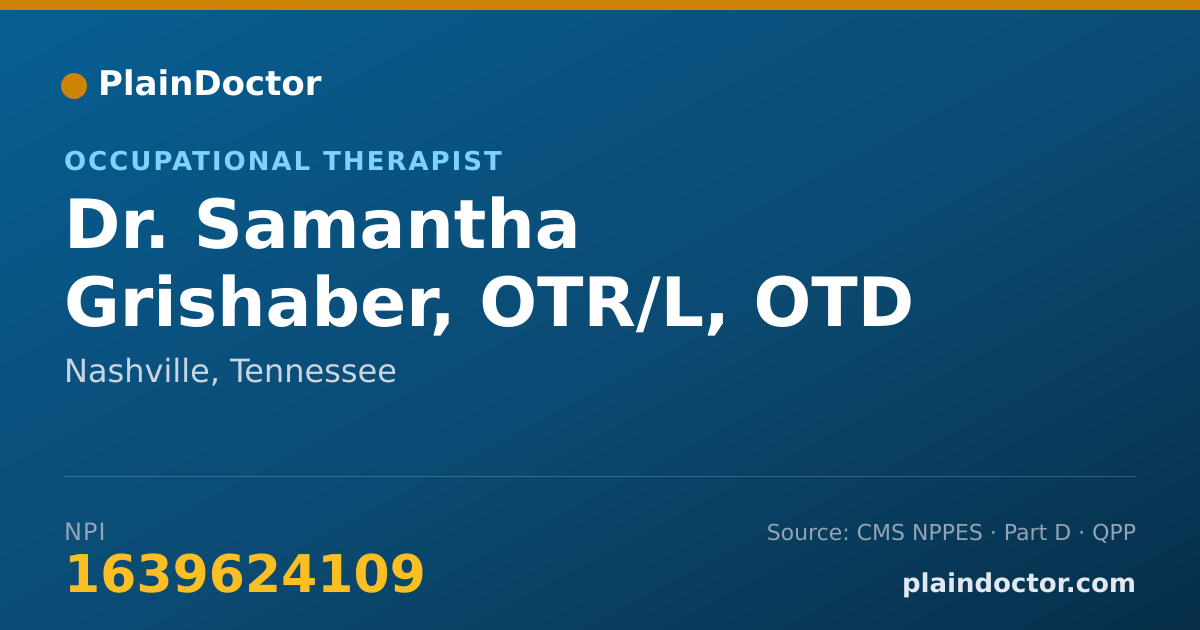 Shareable card for Samantha Grishaber, OTR/L, OTD - Occupational Therapist, Nashville, TN