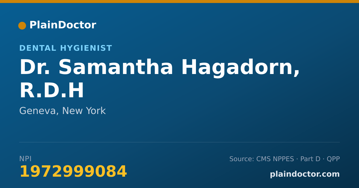 Shareable card for Samantha Hagadorn, R.D.H - Dental Hygienist, Geneva, NY
