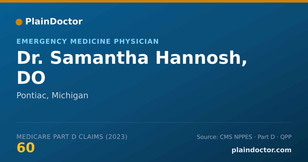 Shareable card for Samantha Hannosh, DO - Emergency Medicine Physician, Pontiac, MI
