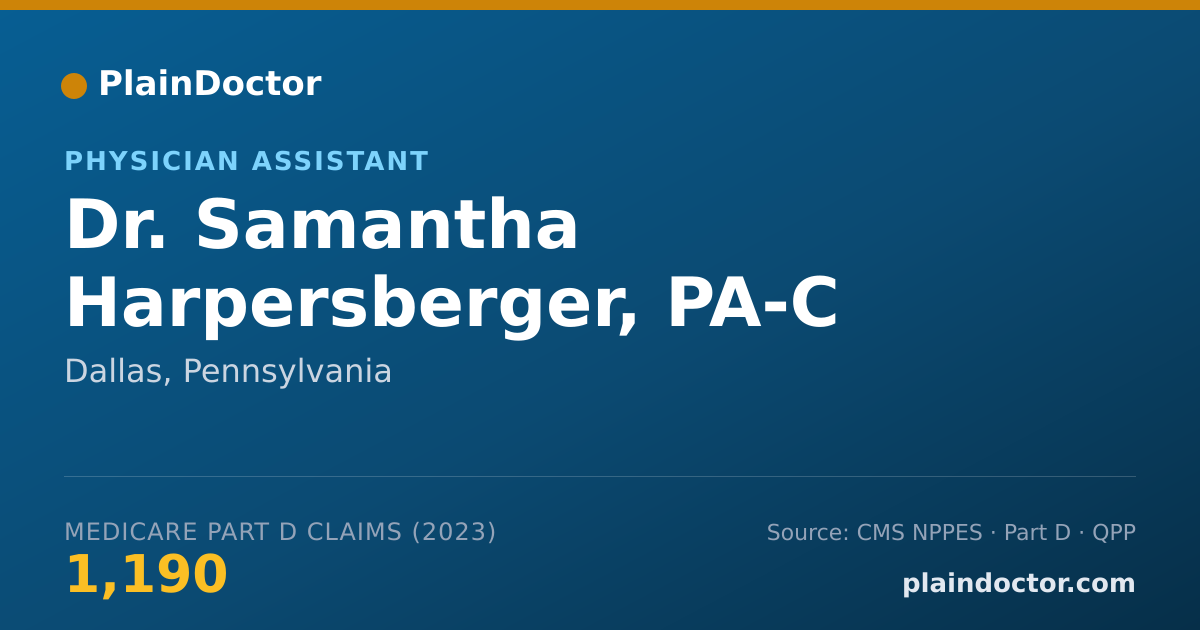 Shareable card for Samantha Harpersberger, PA-C - Physician Assistant, Dallas, PA
