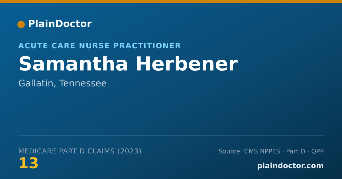 Shareable card for Samantha Herbener - Acute Care Nurse Practitioner, Gallatin, TN