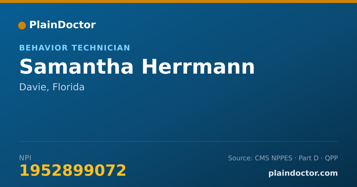 Shareable card for Samantha Herrmann - Behavior Technician, Davie, FL