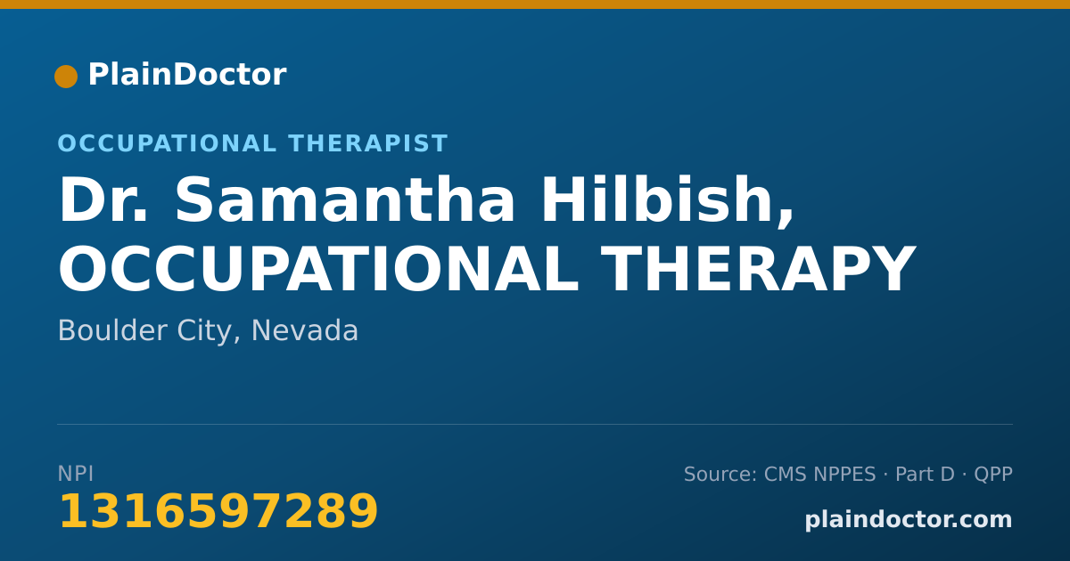 Shareable card for Samantha Hilbish, OCCUPATIONAL THERAPY - Occupational Therapist, Boulder City, NV