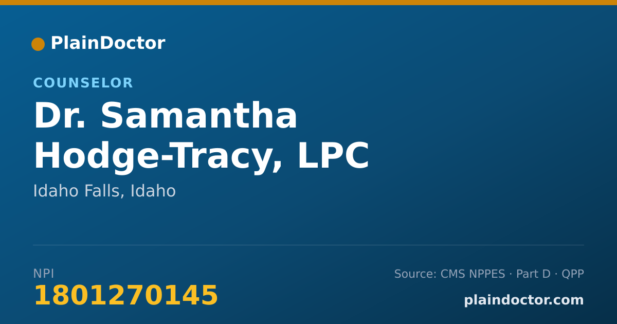 Shareable card for Samantha Hodge-Tracy, LPC - Counselor, Idaho Falls, ID