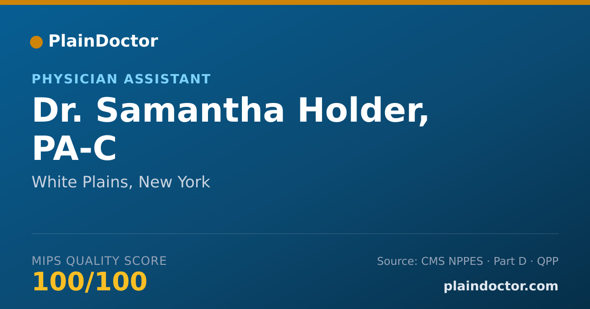 Shareable card for Samantha Holder, PA-C - Physician Assistant, White Plains, NY