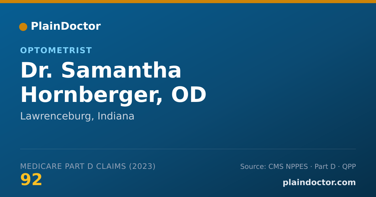 Shareable card for Samantha Hornberger, OD - Optometrist, Lawrenceburg, IN