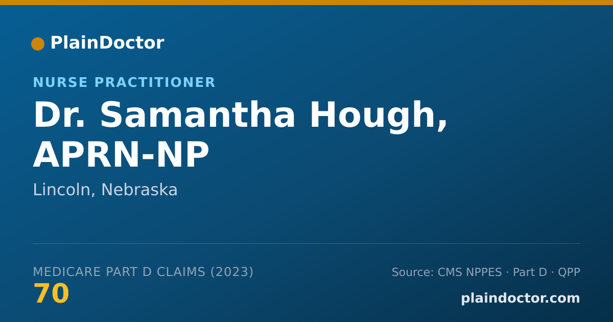 Shareable card for Samantha Hough, APRN-NP - Nurse Practitioner, Lincoln, NE