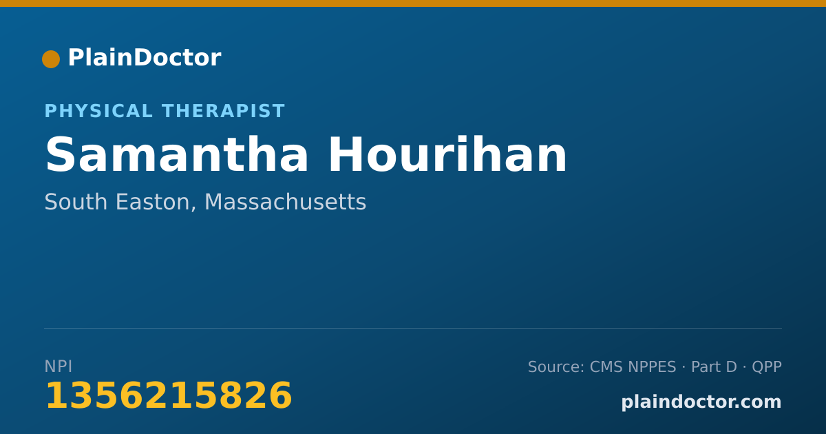 Shareable card for Samantha Hourihan - Physical Therapist, South Easton, MA