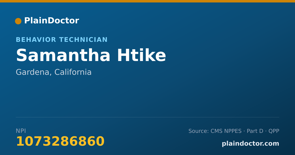 Shareable card for Samantha Htike - Behavior Technician, Gardena, CA
