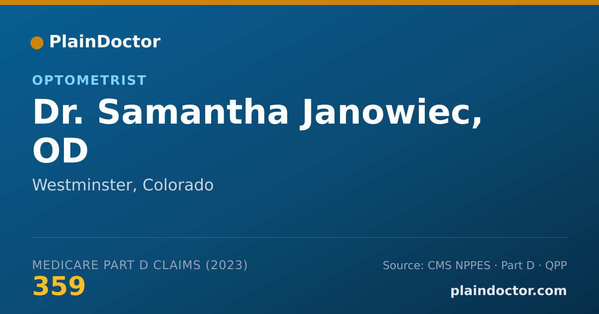 Shareable card for Samantha Janowiec, OD - Optometrist, Westminster, CO
