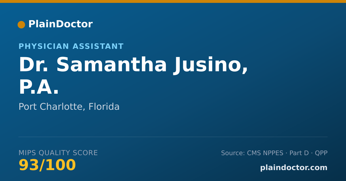 Shareable card for Samantha Jusino, P.A. - Physician Assistant, Port Charlotte, FL