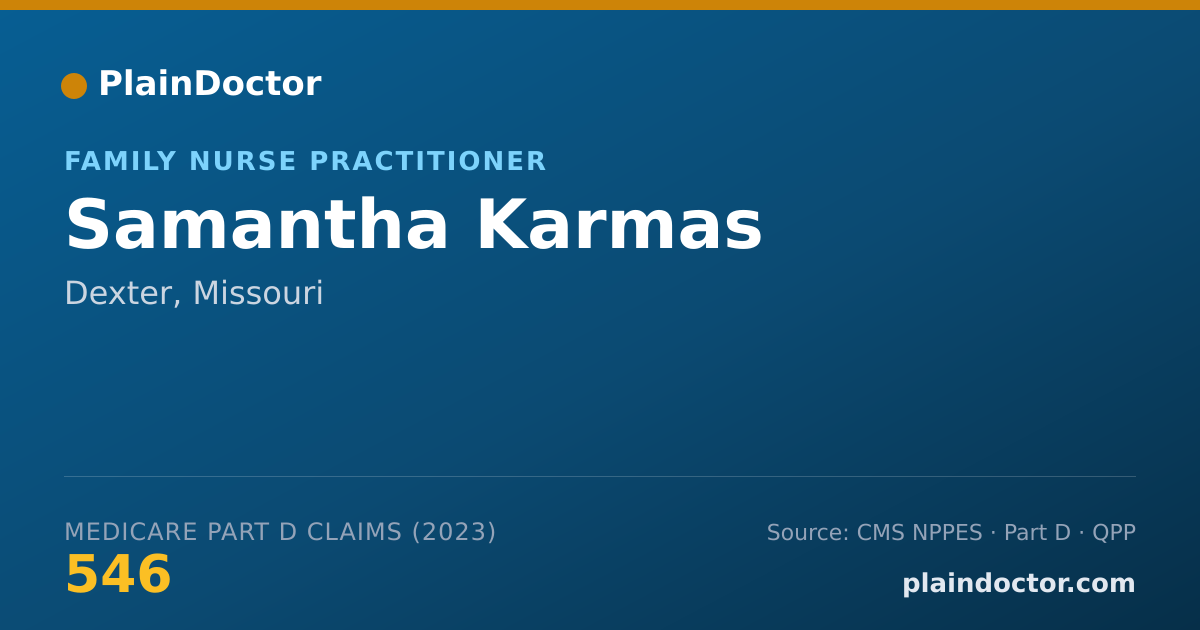 Shareable card for Samantha Karmas - Family Nurse Practitioner, Dexter, MO