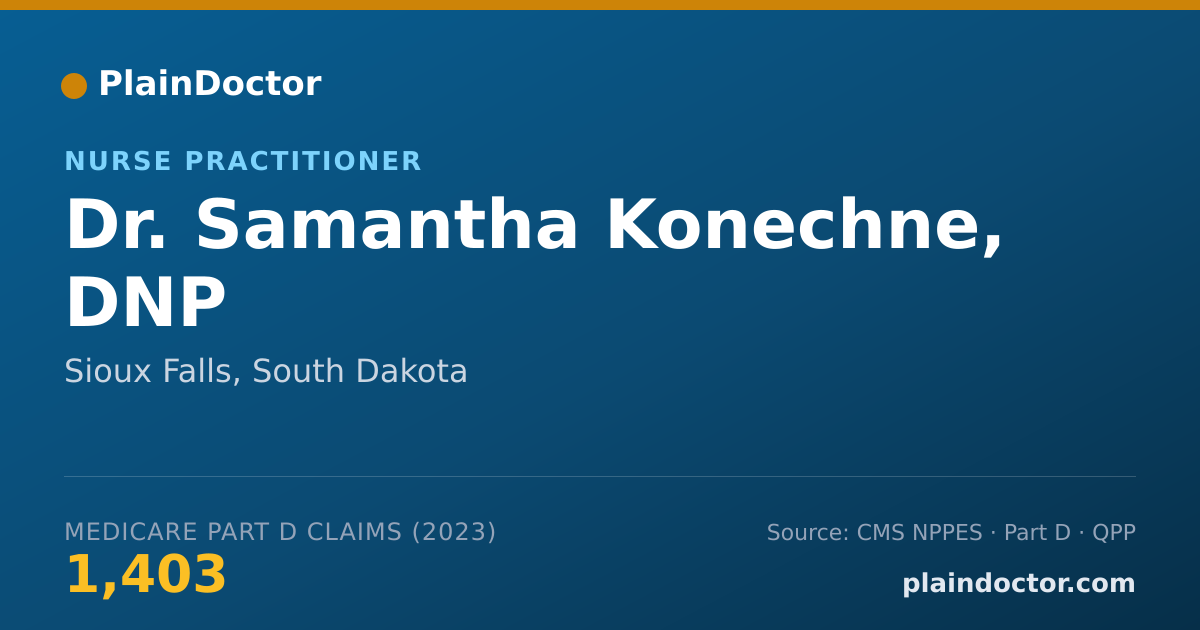 Shareable card for Samantha Konechne, DNP - Nurse Practitioner, Sioux Falls, SD
