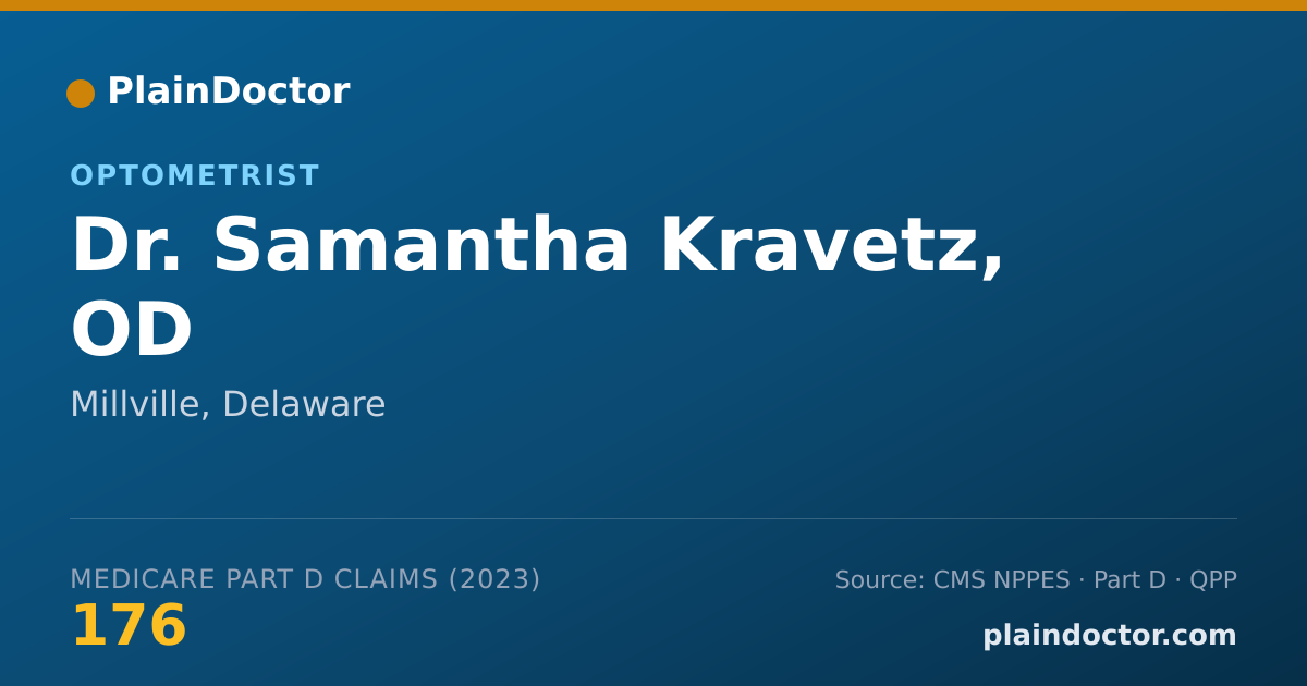 Shareable card for Samantha Kravetz, OD - Optometrist, Millville, DE