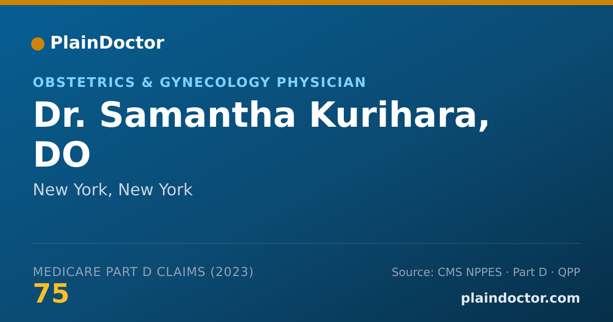 Shareable card for Samantha Kurihara, DO - Obstetrics & Gynecology Physician, New York, NY