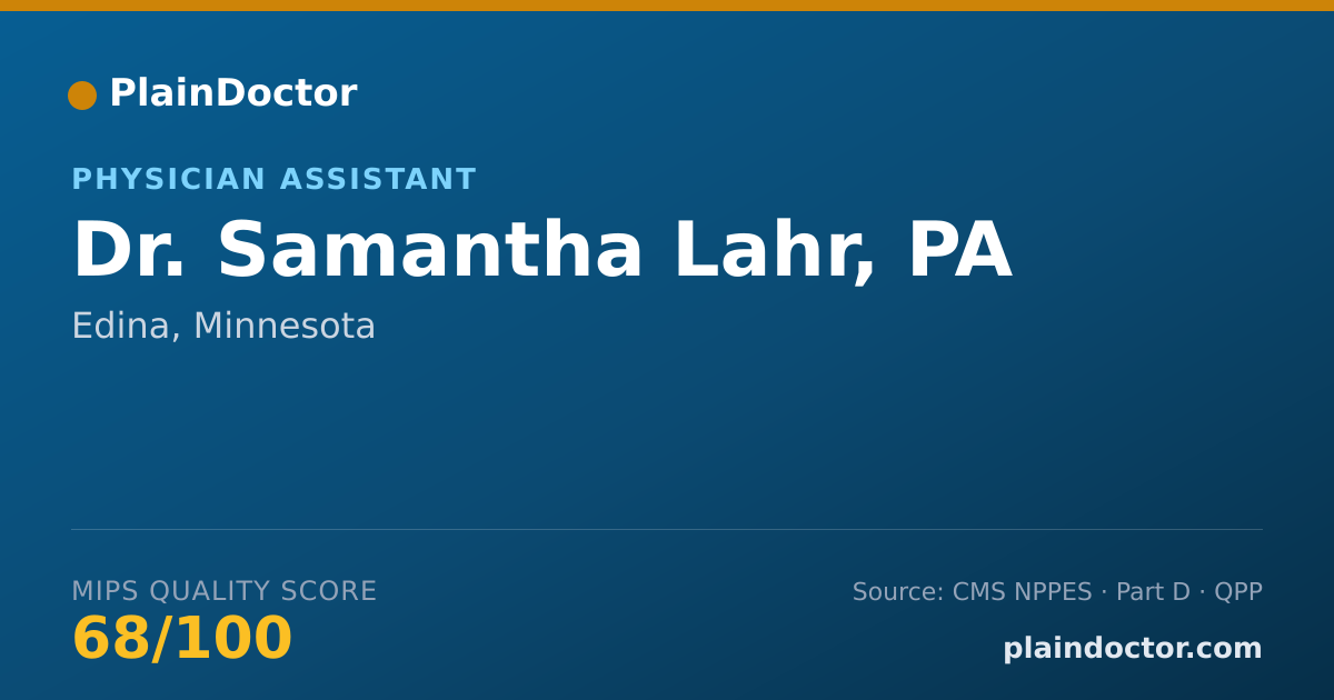 Shareable card for Samantha Lahr, PA - Physician Assistant, Edina, MN