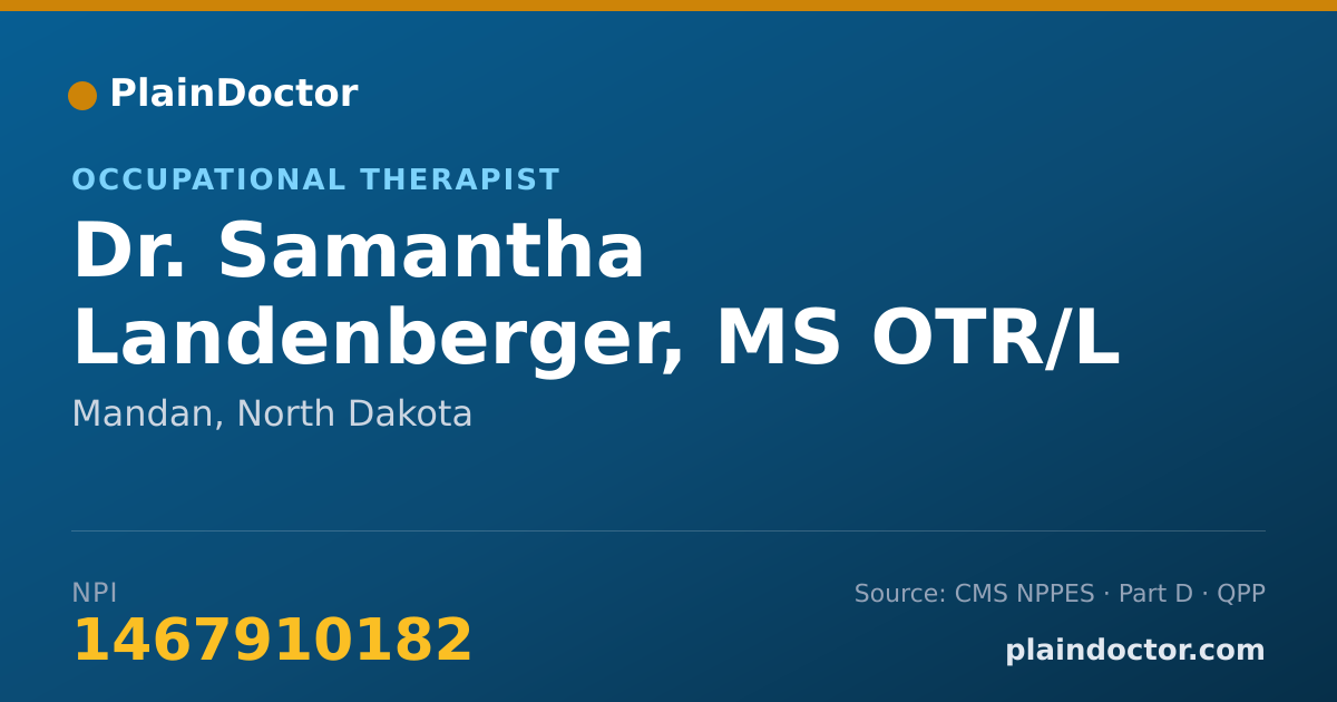 Shareable card for Samantha Landenberger, MS OTR/L - Occupational Therapist, Mandan, ND