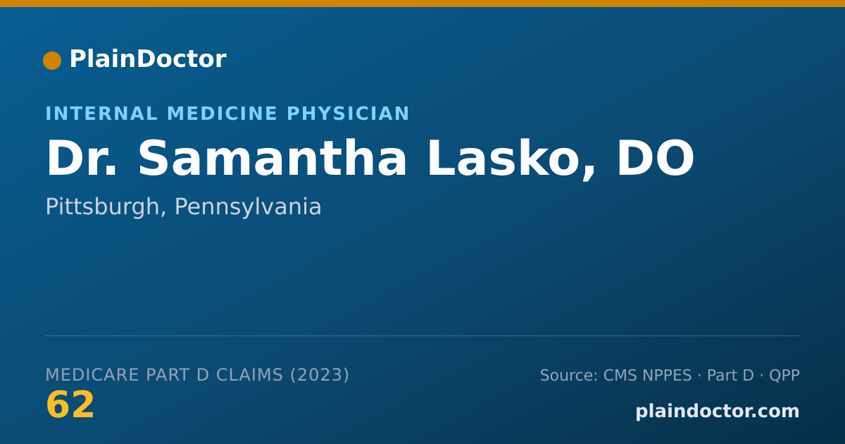 Shareable card for Samantha Lasko, DO - Internal Medicine Physician, Pittsburgh, PA