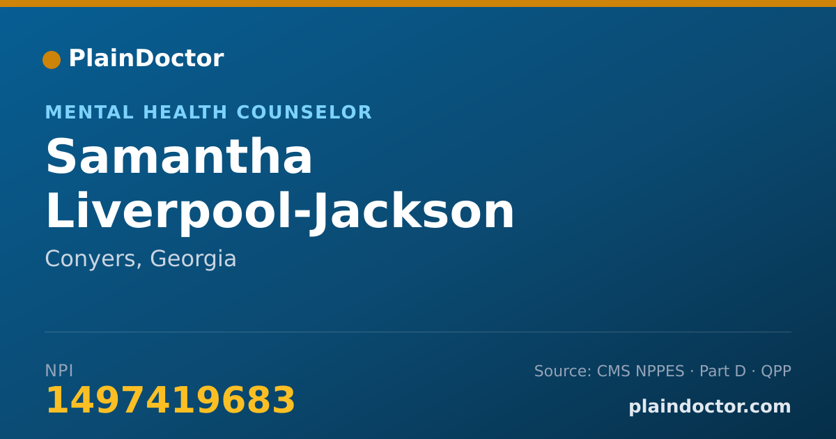 Shareable card for Samantha Liverpool-Jackson - Mental Health Counselor, Conyers, GA