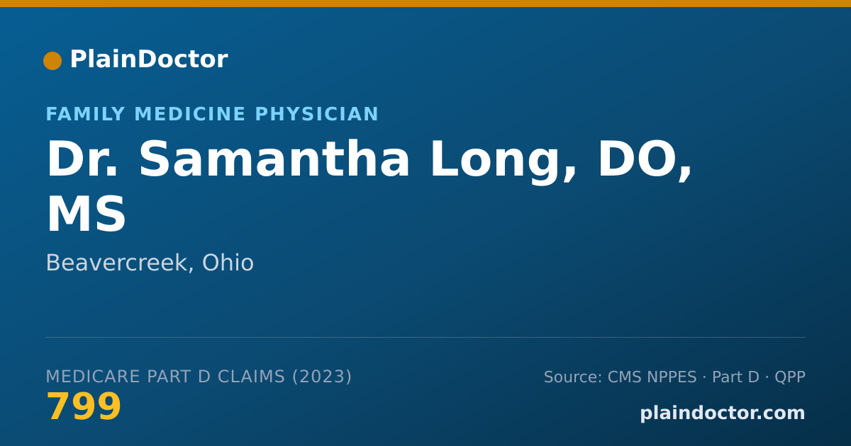 Shareable card for Samantha Long, DO, MS - Family Medicine Physician, Beavercreek, OH