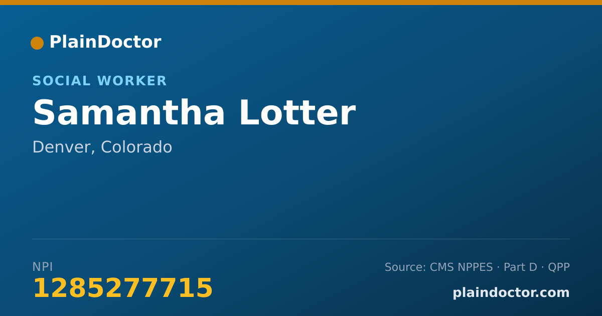 Shareable card for Samantha Lotter - Social Worker, Denver, CO
