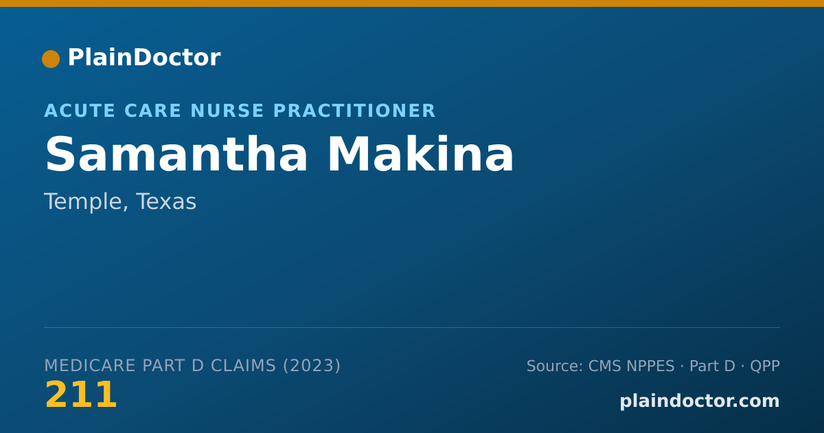 Shareable card for Samantha Makina - Acute Care Nurse Practitioner, Temple, TX