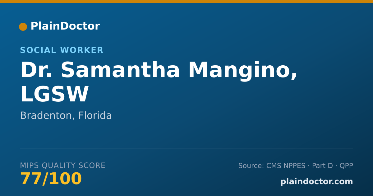 Shareable card for Samantha Mangino, LGSW - Social Worker, Bradenton, FL