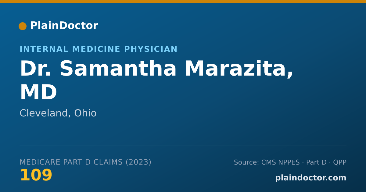 Shareable card for Samantha Marazita, MD - Internal Medicine Physician, Cleveland, OH