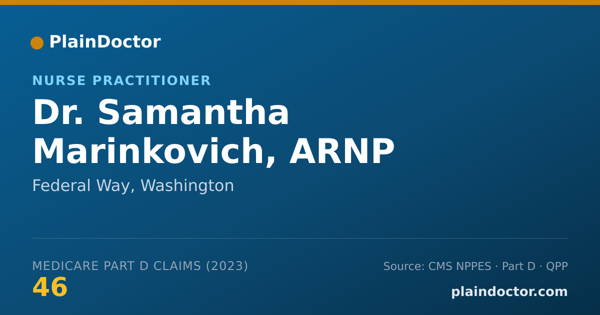 Shareable card for Samantha Marinkovich, ARNP - Nurse Practitioner, Federal Way, WA