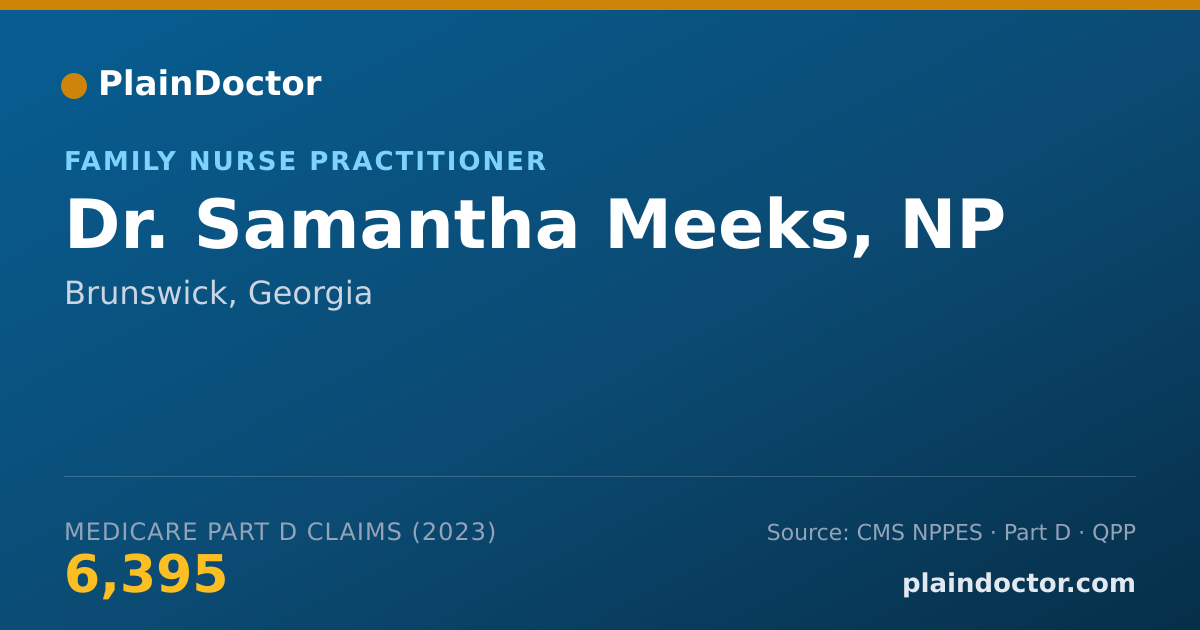 Shareable card for Samantha Meeks, NP - Family Nurse Practitioner, Brunswick, GA