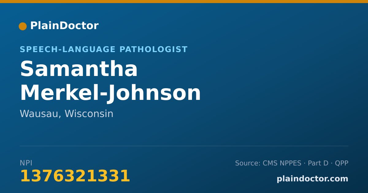 Shareable card for Samantha Merkel-Johnson - Speech-Language Pathologist, Wausau, WI