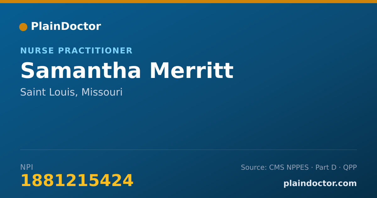 Shareable card for Samantha Merritt - Nurse Practitioner, Saint Louis, MO