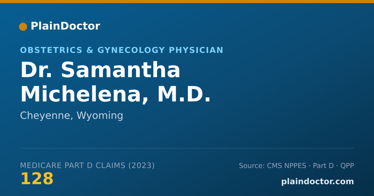 Shareable card for Samantha Michelena, M.D. - Obstetrics & Gynecology Physician, Cheyenne, WY