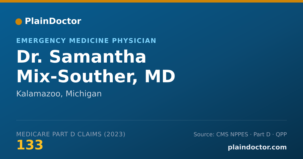 Shareable card for Samantha Mix-Souther, MD - Emergency Medicine Physician, Kalamazoo, MI