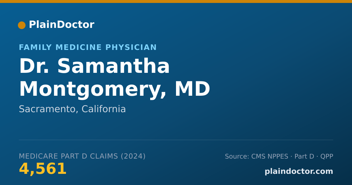 Shareable card for Samantha Montgomery, MD - Family Medicine Physician, Sacramento, CA