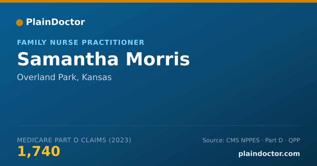 Shareable card for Samantha Morris - Family Nurse Practitioner, Overland Park, KS