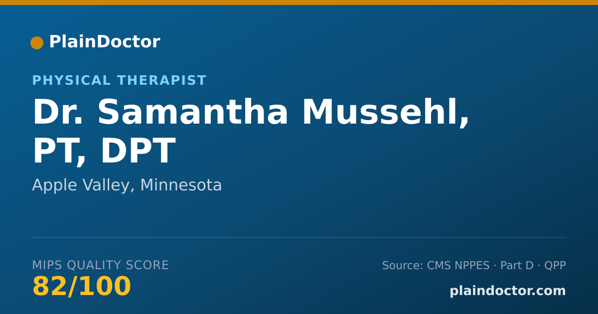 Shareable card for Samantha Mussehl, PT, DPT - Physical Therapist, Apple Valley, MN