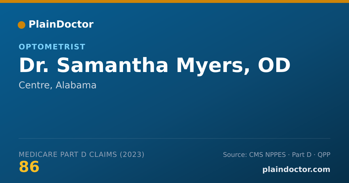 Shareable card for Samantha Myers, OD - Optometrist, Centre, AL