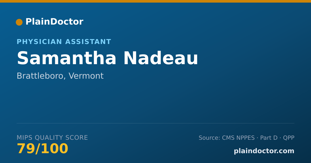 Shareable card for Samantha Nadeau - Physician Assistant, Brattleboro, VT