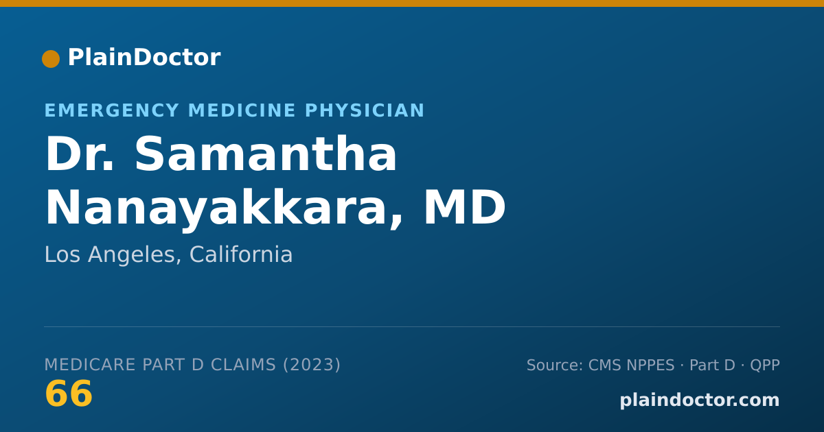 Shareable card for Samantha Nanayakkara, MD - Emergency Medicine Physician, Los Angeles, CA