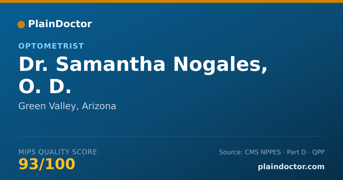 Shareable card for Samantha Nogales, O. D. - Optometrist, Green Valley, AZ